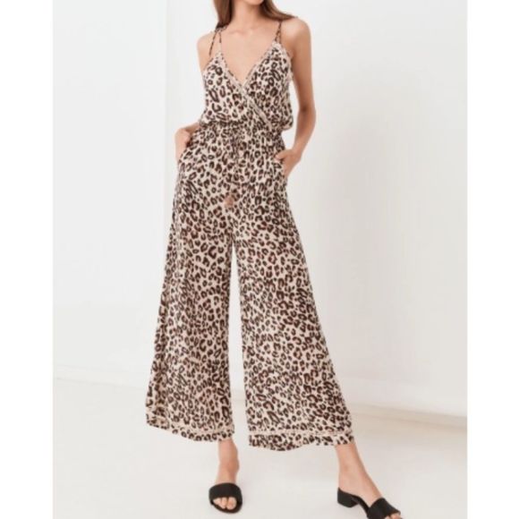 NWT Spell & The Gypsy Bodhi Leopard Print Jumpsuit - Picture 2 of 9